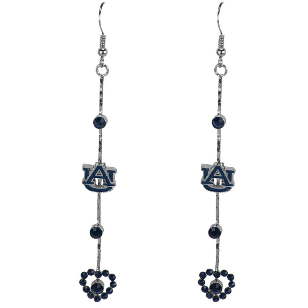 Auburn Tigers Pride Heart Earrings Women's Team Logo Blue NCAA